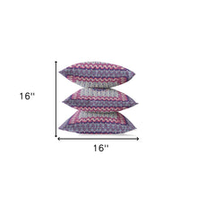 Magenta Indigo Holy Floral Suede Throw Pillow 16”