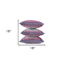 18” Magenta Indigo Holy Floral Suede Throw Pillow