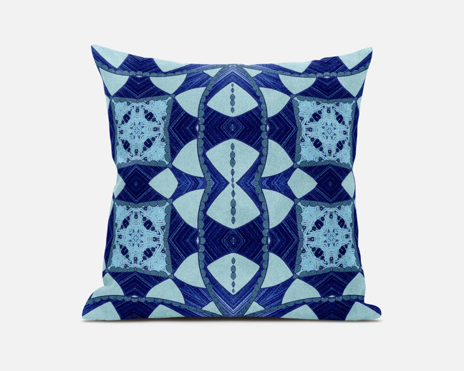16" Sky Blue Cosmic Circle Boho Suede Throw Pillow