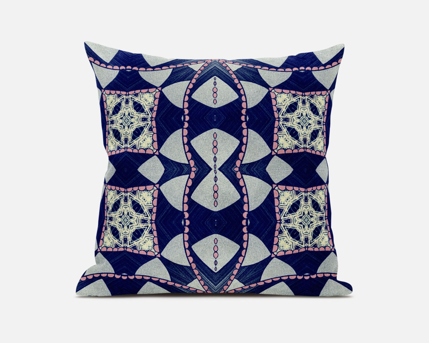 16" Indigo Pink Cosmic Circle Boho Suede Throw Pillow