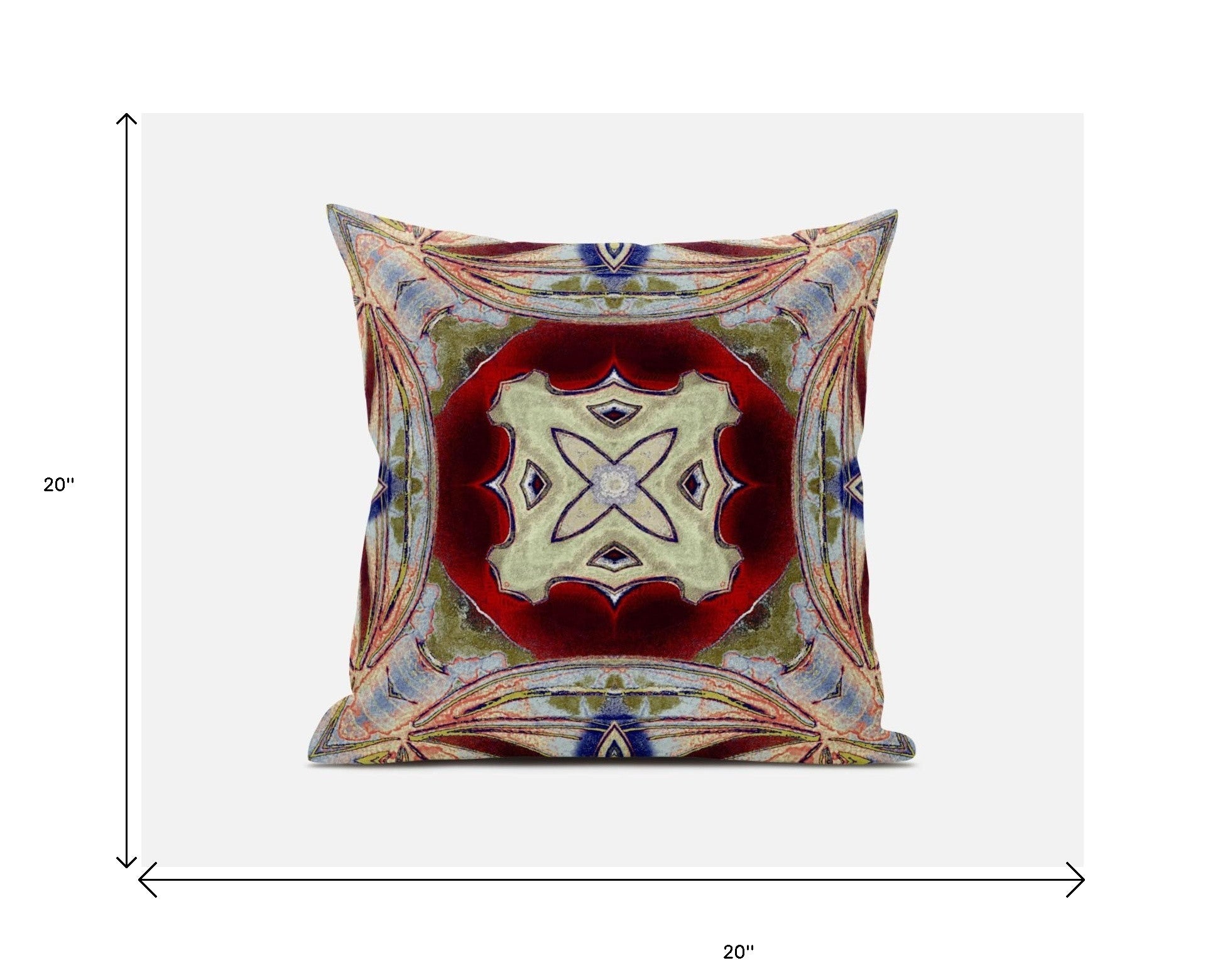 18” Magenta Red Geo Tribal Suede Throw Pillow