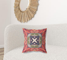 18” Peach Sage Geo Tribal Suede Throw Pillow
