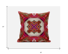 Cojín de gamuza tribal Geo rojo fucsia de 18