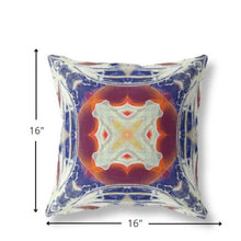 16” Indigo White Geo Tribal Suede Throw Pillow