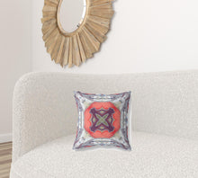 16” Gray Peach Geo Tribal Suede Throw Pillow