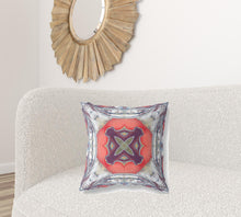 18” Gray Peach Geo Tribal Suede Throw Pillow