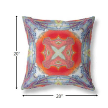 18” Blue Orange Geo Tribal Suede Throw Pillow