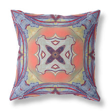 18” Purple Orange Geo Tribal Suede Throw Pillow