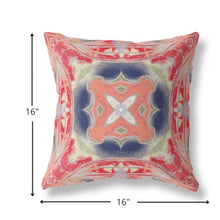 16” Red Cream Geo Tribal Suede Throw Pillow