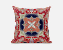 18” Red Cream Geo Tribal Suede Throw Pillow