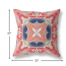 18” Red Cream Geo Tribal Suede Throw Pillow