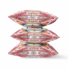 18” Red Orange Geo Tribal Suede Throw Pillow