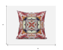 18” Red Orange Geo Tribal Suede Throw Pillow