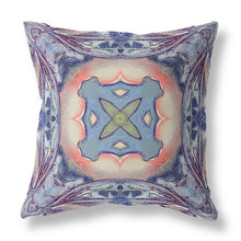 18” Indigo Peach Geo Tribal Suede Throw Pillow