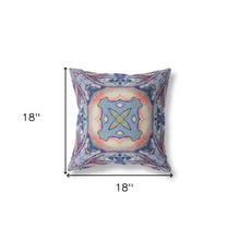 18” Indigo Peach Geo Tribal Suede Throw Pillow