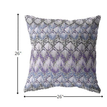 18” Purple Gray Hatch Indoor Outdoor Zippered Throw Pillow