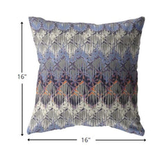 16” Blue Gray Hatch Indoor Outdoor Zippered Throw Pillow