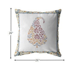 18” Red White Paisley Indoor Outdoor Zippered Throw Pillow