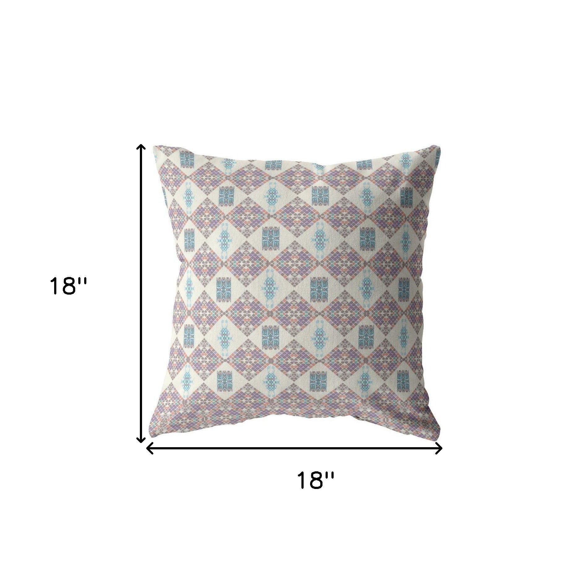 18" Pink Lattice Decorative Suede Throw Pillow