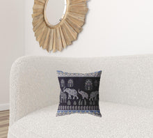 16” Purple Ornate Elephant Suede Throw Pillow