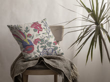 18” Pink Sage Peacock Suede Throw Pillow