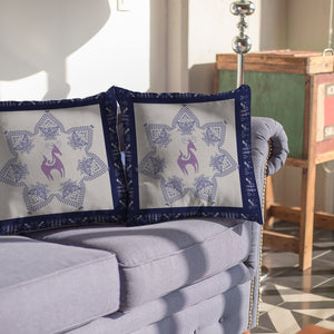 16” Gray Purple Horse SuedeThrow Pillow