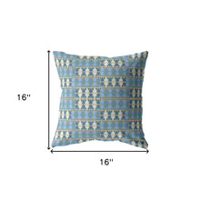 Blue Cream Spades Suede Throw Pillow - 16
