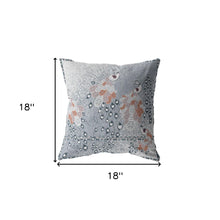 18” Gray Orange Boho Bird Suede Throw Pillow