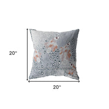 18” Gray Orange Boho Bird Suede Throw Pillow