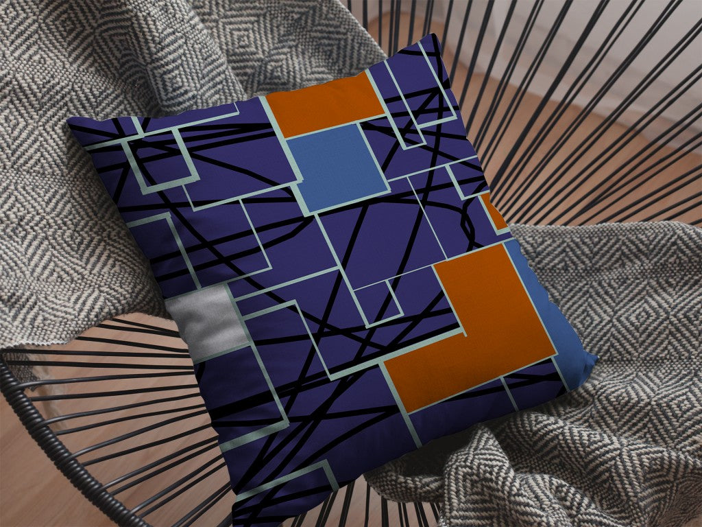 Cojín de gamuza con pieza de rompecabezas azul marino de 18"