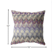 16 英寸洋紅色奶油色 Hatch 裝飾絨面革抱枕