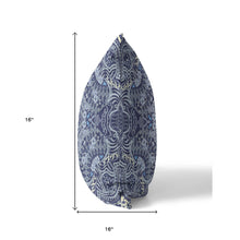 16” Indigo Boho Ornate Suede Throw Pillow