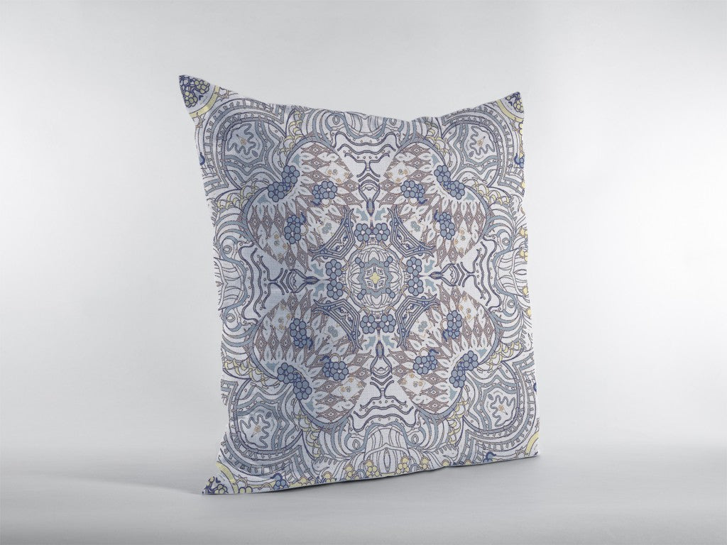 Cojín de gamuza adornado boho gris amarillo de 18 "