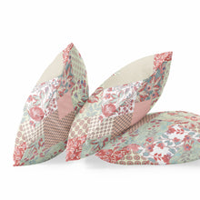 16 英寸紅白色花卉拉鍊絨面革抱枕