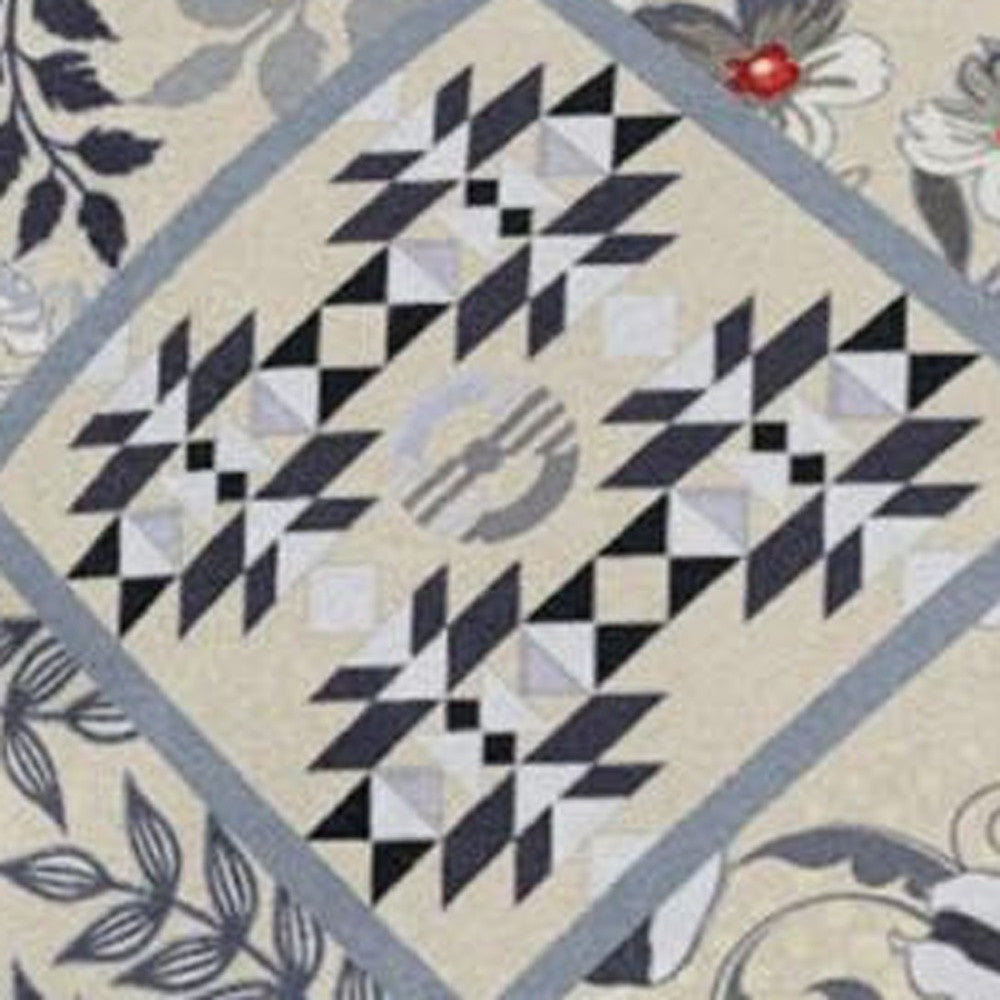 18” Cream Gray Patch Suede Zippered Throw Pillow