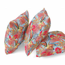 18” Crimson Yellow Tropical Zippered Suede Throw Pillow