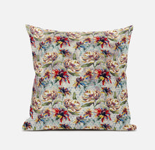 18” Red Yellow Roses Zippered Suede Throw Pillow