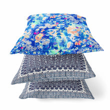 Cojín de gamuza con cremallera de primavera azul brillante de 16