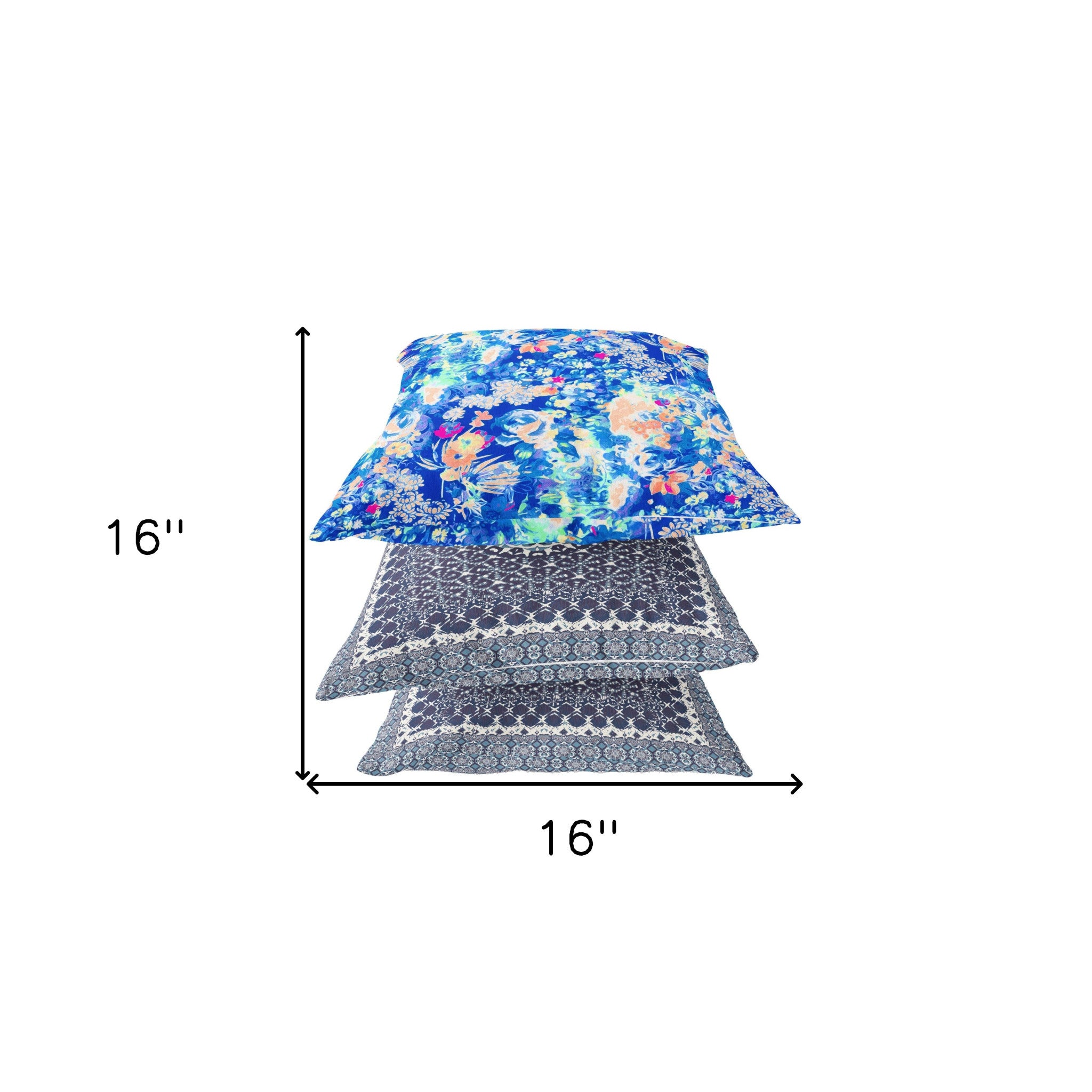 Cojín de gamuza con cremallera de primavera azul brillante de 16"