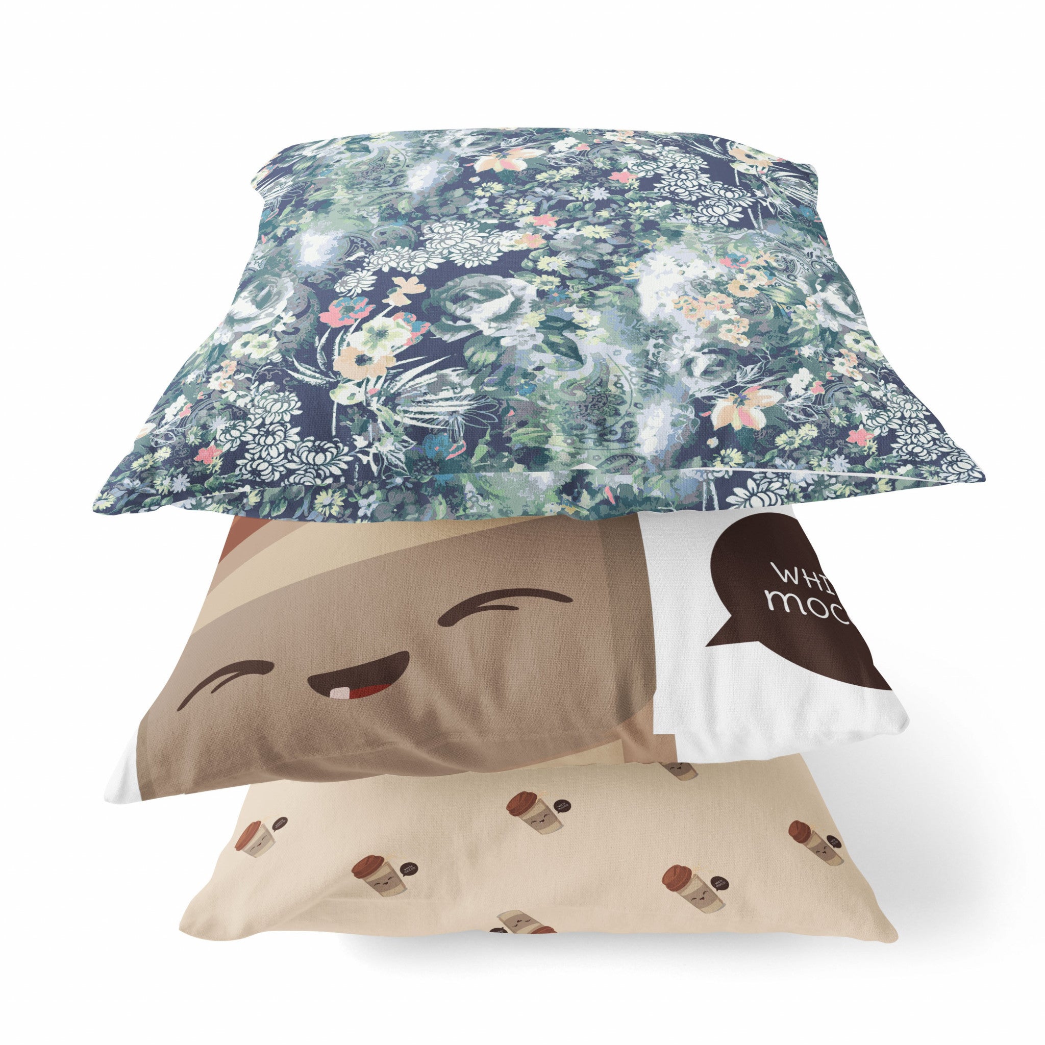 18" Gray Indigo Springtime Zippered Suede Throw Pillow