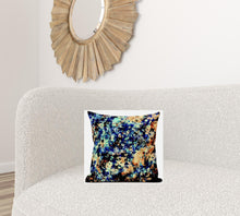 Cojín de gamuza con cremallera naranja azul primavera de 16 