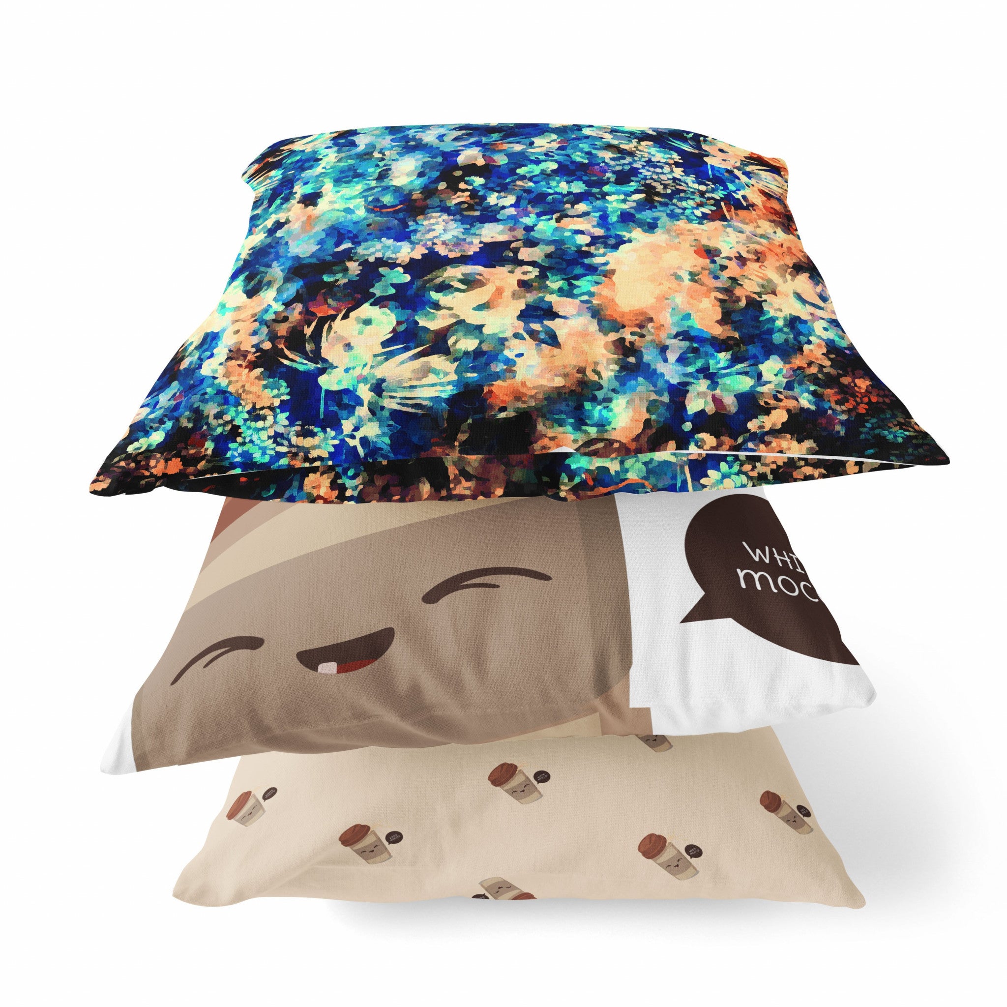 18 英寸橙色藍色春季拉鍊絨面革抱枕