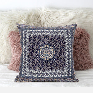 18” Gray Peach Holy Floral Zippered Suede Throw Pillow