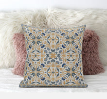 18” Gray Orange Paisley Zippered Suede Throw Pillow