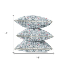 16” Powder Blue Paisley Zippered Suede Throw Pillow