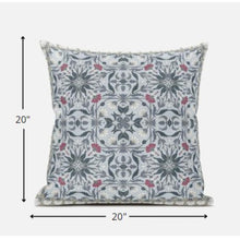 18” Powder Blue Paisley Zippered Suede Throw Pillow