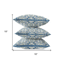 Cojín de gamuza con cremallera Grey Indigo Paisley de 18 