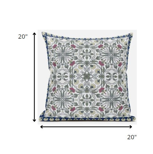 18” Pink Sage Paisley Zippered Suede Throw Pillow