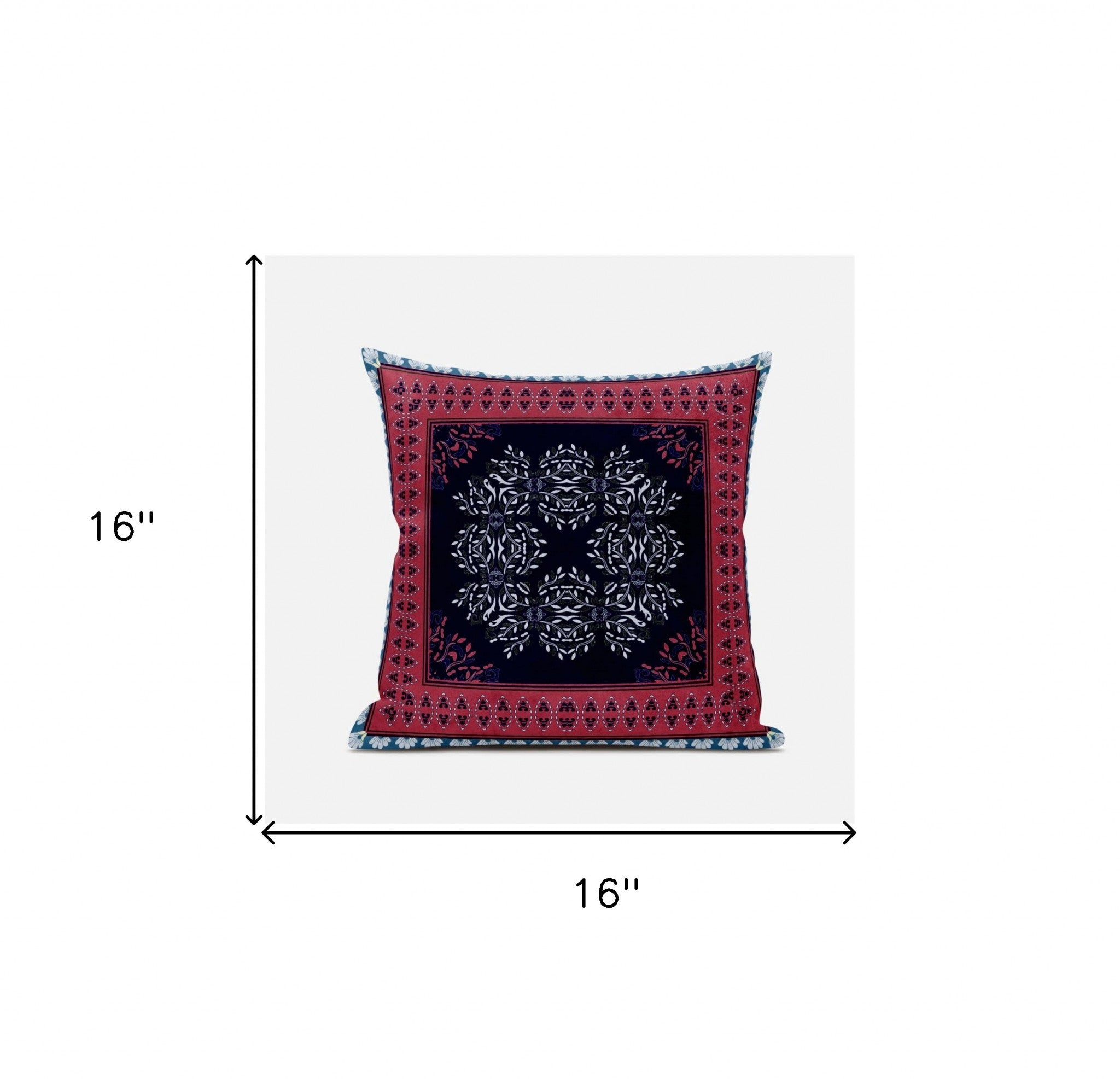 Cojín de gamuza con cremallera geométrico blanco azul claro de 16 "X 16"