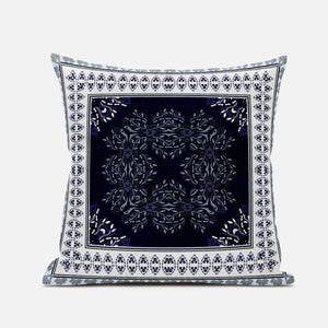 20" X 20" Light Green Blue Geometric Zippered Suede Throw Pillow